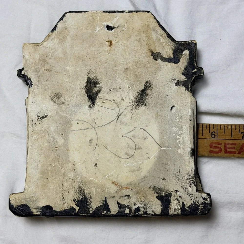 Vintage CHALKWARE Plaster Fireplace Keyholder Missing Hooks